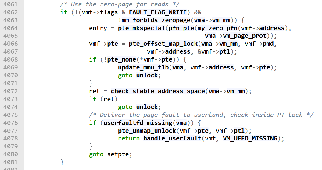 Linux Kernel demand paging mapping anonymous memory into a user